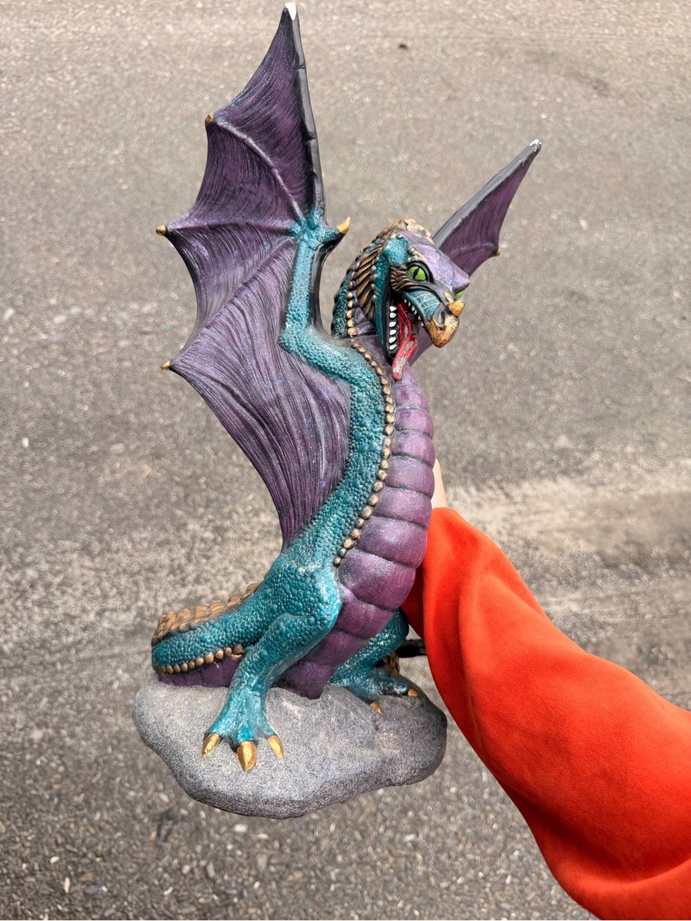 Vintage Hand-Painted Ceramic Dragon Statue - Doc Holliday Molds (DHM) Size 17.5”